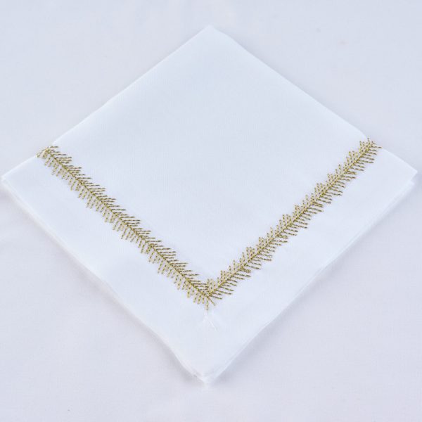 Vine Napkin | White Gold