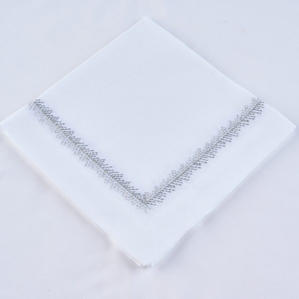 Vine Napkin | White Silver