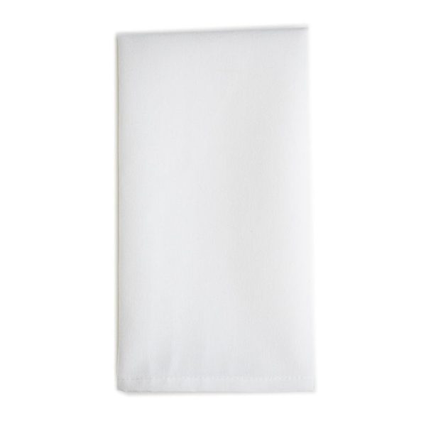 FLC Spun Poly Hemmed Napkin | White